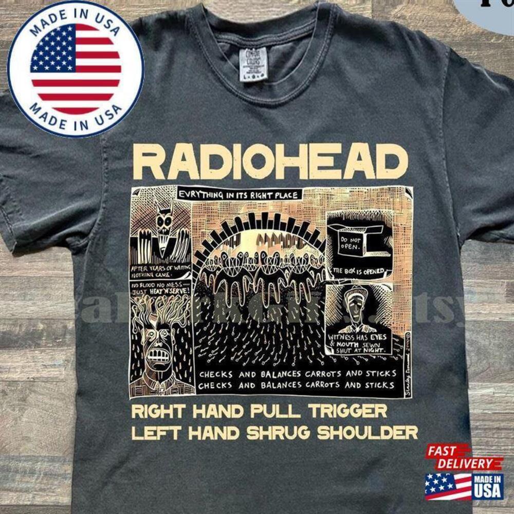 Radiohead Shirt For Men And Women  Concert Tour Rock Music Band T-Shirt